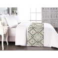 thumbnail image 1 of Geometric Bed Runner, Squares Checkered Pattern Retro Concept Striped Repetitive Art, Decorative Accent Bedding Scarf for Hotels Homes & Guest Rooms, Queen, Pale Teal Taupe and Eggshell, by Ambesonne, 1 of 3