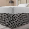 thumbnail image 1 of Geometric Bed Skirt, Abstract Shapes from Concentric Irregular Rounded Rhombus Motifs, Elastic Bedskirt Dust Ruffle Wrap Around for Bedding Decor, 4 Sizes, Charcoal Grey and Off White, by Ambesonne, 1 of 2