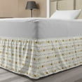 thumbnail image 1 of Geometric Bed Skirt, Hand Drawn Tribal Style Ornamental Abstract Shapes in Repeated Pattern, Elastic Bedskirt Dust Ruffle Wrap Around for Bedding Decor, 4 Sizes, Ivory and Pale Coffee, by Ambesonne, 1 of 2