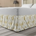 thumbnail image 1 of Geometric Bed Skirt, Pattern of Circles with Alchemy Primitive Style Like Motifs in Monochrome, Elastic Bedskirt Dust Ruffle Wrap Around for Bedding Decor, 4 Sizes, Pale Coffee White, by Ambesonne, 1 of 2