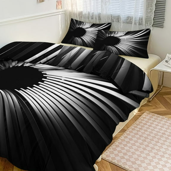 Geometric Bedding Set with Zipper Closure for Girls & Boys