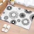 thumbnail image 1 of Geometric Black Bathroom Rug Washable 2x3 Entryway Rug Non Slip Abstract Grey White Boho Circle Dot Front Door Mat Low Pile Indoor Doormat Throw Floor Carpet for Kitchen Bedroom Entrance, 1 of 8