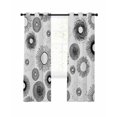 thumbnail image 1 of Geometric Black Blackout Curtains, Light Blocking Print Window Curtains, Abstract Grey White Boho Circle Dot Thermal Insulated Window Drapes for Living Room Kitchen Cafe 2 Panels, 104"W x 52"L, 1 of 9