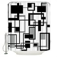 thumbnail image 1 of Geometric Black Shower Curtain, 72" x 72", White and Gray Line Waterproof Bathroom Curtain Washable Shower Curtain Set with 12 Hooks, 1 of 6