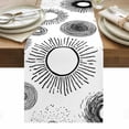 thumbnail image 1 of Geometric Black Table Runner - 90 Inch Long, Kitchen Dining Table Runner Dresser Scarves, Abstract Grey White Boho Circle Dot Farmhouse Decor for Coffee Tables Wedding Party Banquet, 1 of 8