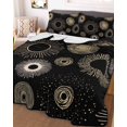 thumbnail image 1 of Geometric Black Twin Size Down Alternative Comforter, Lightweight Comforter Quilt Bedding Set with Pillow Shams Abstract Goldeb White Boho Circle Dot All Seasons Bed Comforter Duvet Insert 68"x86", 1 of 7