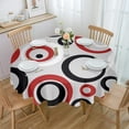 thumbnail image 1 of Geometric Black White Gray Waterproof Tablecloth Tea Table Decoration Round Table Cover for Kitchen Wedding Home Dining Room, 1 of 5