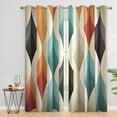 thumbnail image 1 of Geometric Blackout Curtains, Colorful Curtains For Bedroom Decor, Mid Century Modern Window Curtains For Living Room, Abstract Blackout Grommet Drapes 42"W x 63"L (Pack of 2), 1 of 6
