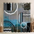 thumbnail image 1 of Geometric Blackout Curtains,Lake Blue Black Grey Curtains Teens Adult,Watercolor Circular Window Curtains & Drapes,Modern Abstract Square Stripes Darkening Curtains for Living Room 38"X54", 1 of 5