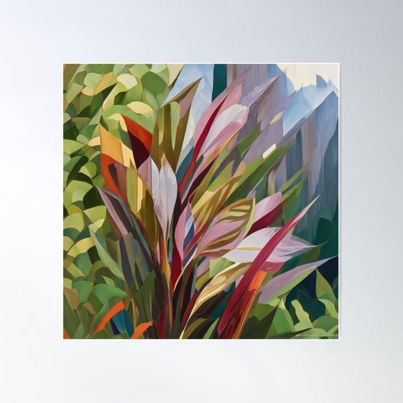 Geometric Bloom Poster Wall Art, Modern Wall Decor For Living Room Bedroom, 16X16 UNFRAMED