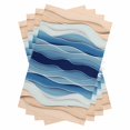 thumbnail image 1 of Geometric Blue Kitchen Towels Set of 4, Water Absorbent Dish Towel, Ocean Wave Stripes Modern Abstract Beach Decorative Hand Towels - Quick Drying Cloth for Cooking Baking, 18x28 Inch, 1 of 8