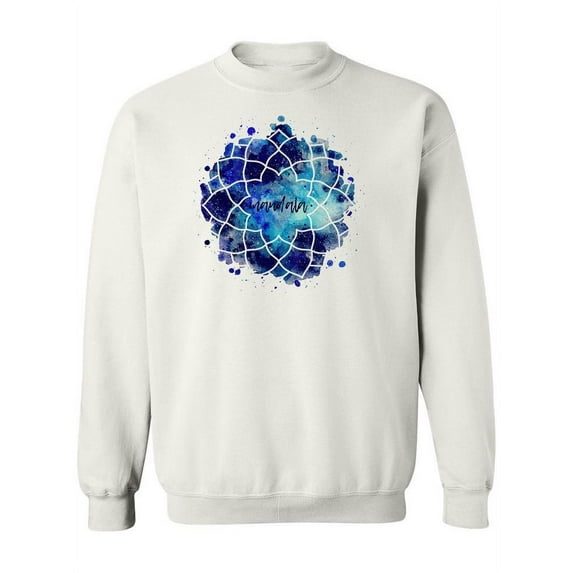 Geometric Blue Mandala Sweatshirt Women -Image by Shutterstock, Female Small