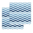 thumbnail image 1 of Geometric Blue Ombre Kitchen Dish Towels for Drying Dishes Set of 2, Modern Gradient White Ocean Striped Waffle Weave Microfiber Hand Tea Bathroom Towels Quick Dry & Absorbent Towel 12x12, 1 of 7