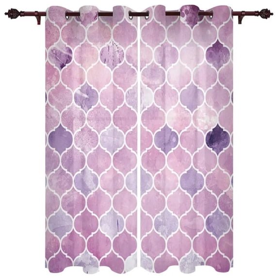 Geometric Blue Vintage Moroccan Pattern Decoration Home Curtains Household Goods Window Curtain Living Room curtains for bedroom
