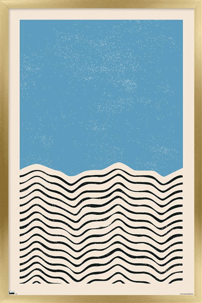 Geometric - Blue Wall Poster, 14.725" x 22.375", Framed