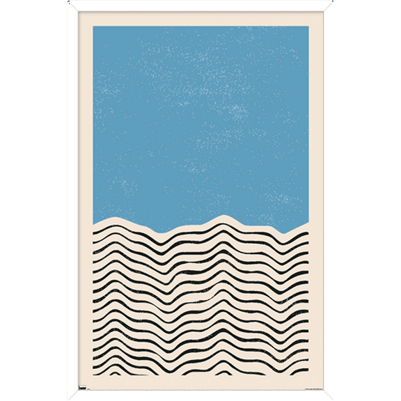 Geometric - Blue Wall Poster, 14.725" x 22.375", Framed