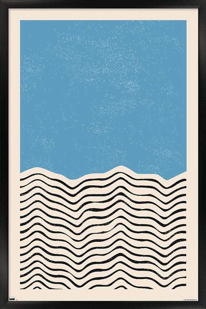 Geometric - Blue Wall Poster, 22.375" x 34", Framed