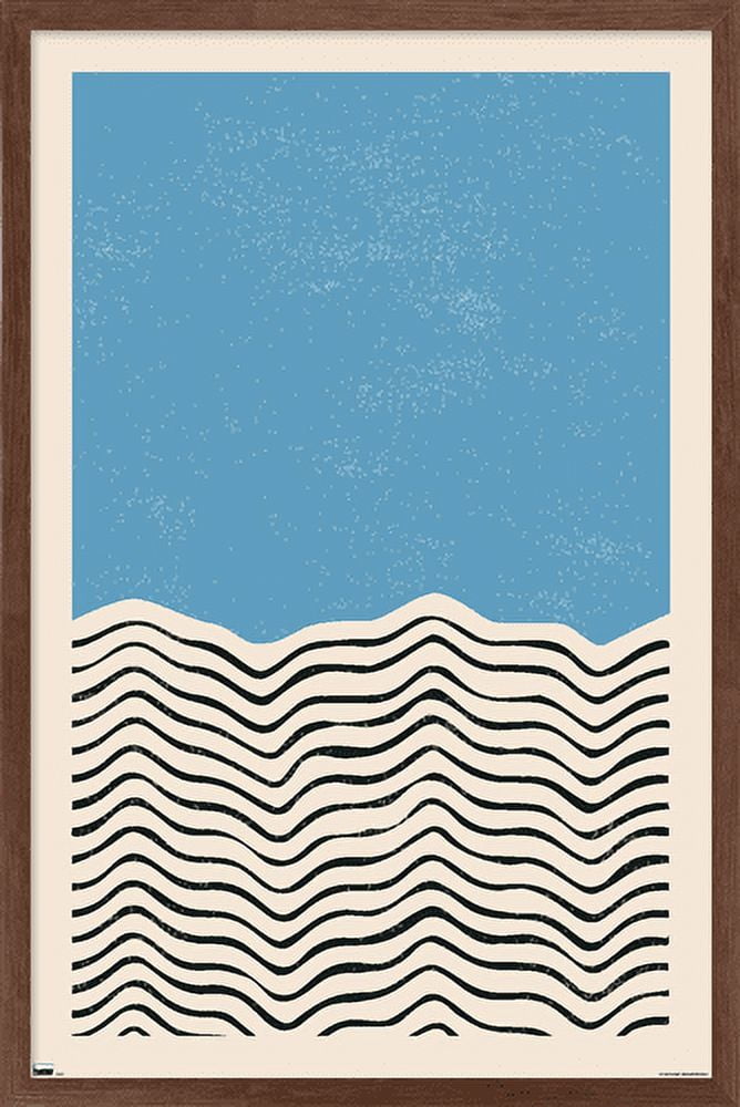 Geometric - Blue Wall Poster, 22.375" x 34", Framed
