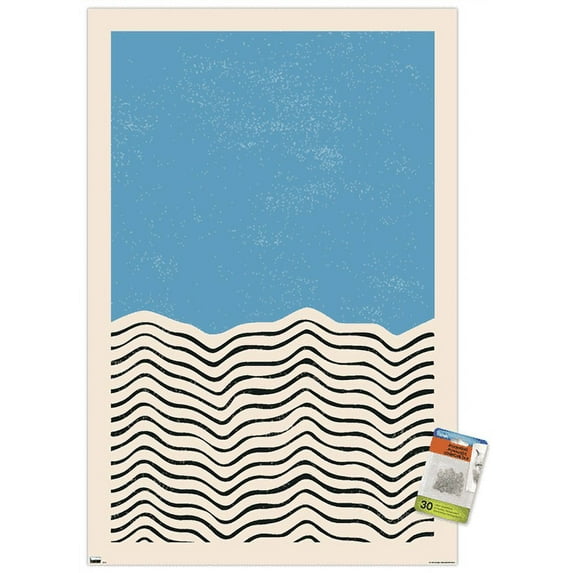 Geometric - Blue Wall Poster with Pushpins, 22.375" x 34"