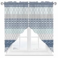 thumbnail image 1 of Geometric Bohemia Swag Valances for Windows 2 Pack Stripes Gray White and Blue Swag Kitchen Curtains 63 Inches Long Rod Pocket Short Window Treatment for Kitchen Bathroom 36"x63", 1 of 8