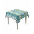 thumbnail image 1 of Geometric Bohemia Table Cloth 60x60 Inch Square, Stripes Green Blue and Turquoise Waterproof Tablecloth Washable Table Cover for Party Picnic Dinner Decor, 1 of 9