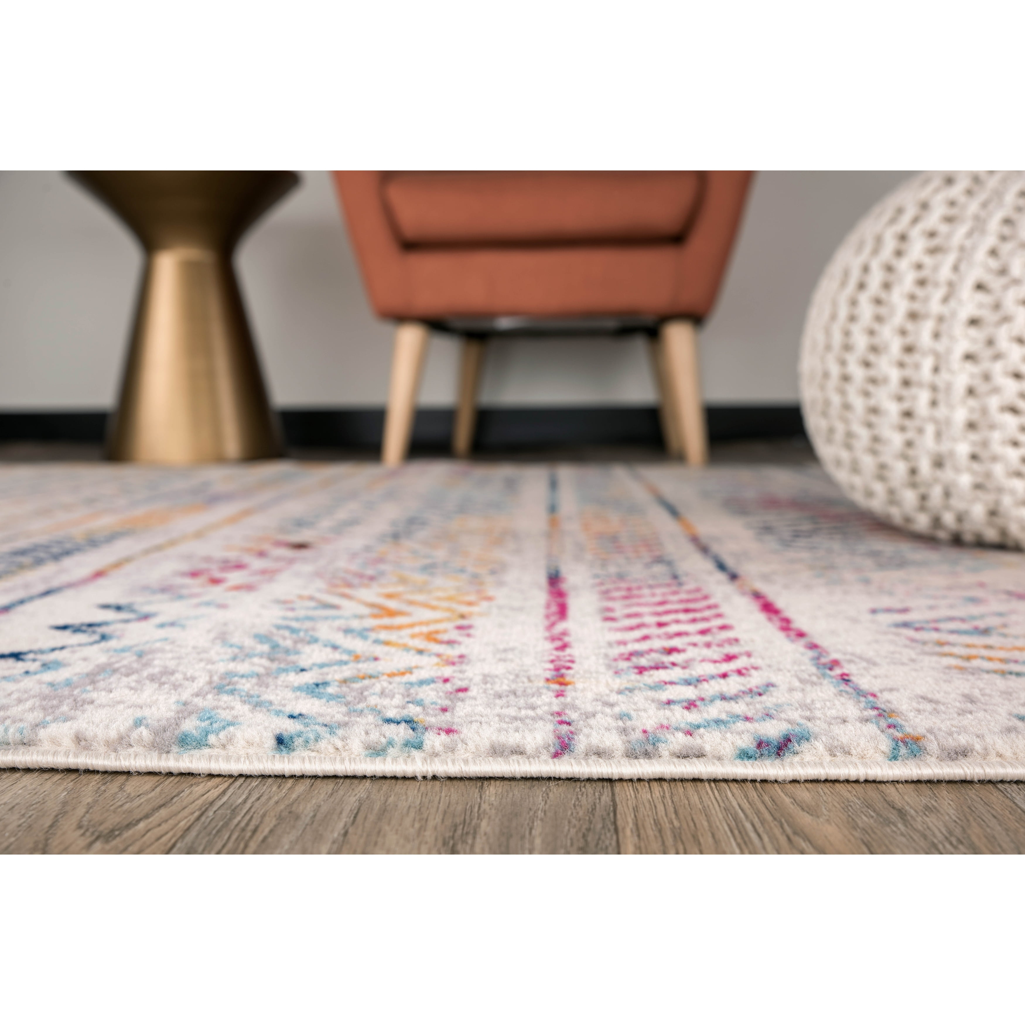 Bohemian Geometric Multi 2'x3' Reversible Synthetic Rug