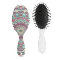 thumbnail image 1 of Geometric Bohemian Hair Brush, Rustic Pattern Soft Bristle Paddle Comb for Detangling, Massaging and Styling, Suitable for All, 1 of 8