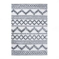 thumbnail image 1 of Geometric Bohemian Plush Shag Indoor Area Rug, Black/Cream, 4' x 6', 1 of 9