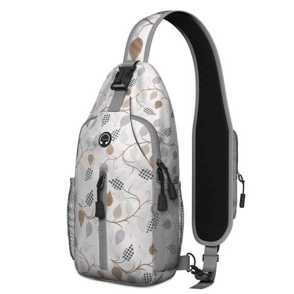 Geometric Boho Sling Backpack Abstract Pattern Lightweight Daypack for Outdoor Trips