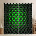 thumbnail image 1 of Geometric Bedroom Blackout Curtains 42"Wx63"L,Neon Black Green Window Curtains 3D Abstract Geometry Honeycomb Curtains & Drapes,Geometrical Beehive Window Treatments 2 Panels, 1 of 6