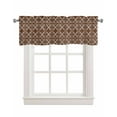 thumbnail image 1 of Geometric Brown Linen Curtain Valance for Bedroom/Bathroom/Kitchen/Office/Living/Dining Room Windows,Rustic Tribal Flower Ethnic Bohemian Rod Pocket Topper Drapes Decorative Cafe Drapery Panel 42x18, 1 of 6