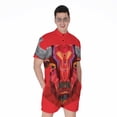 thumbnail image 1 of Geometric Bull Skull Short Sleeve Men'S Rompers, Skull Lover Gifts Casual Summer Jumpsuits Outfit, 1 of 4
