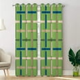 thumbnail image 1 of Geometric Cane Checkered Blackout Curtains for Bedroom, Woven Wicker Texture Cane Plaid Grommet Top Drapes Thermal Insulated Window Curtains 53"W x 84"L (Pack of 2), 1 of 6