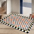 thumbnail image 1 of Geometric Carpets for Living Room Bedroom Area Rugs Velvet Square Fluffy Carpet Kids Room Bedside Rug Soft Home Sofa Table Mat, 1 of 4