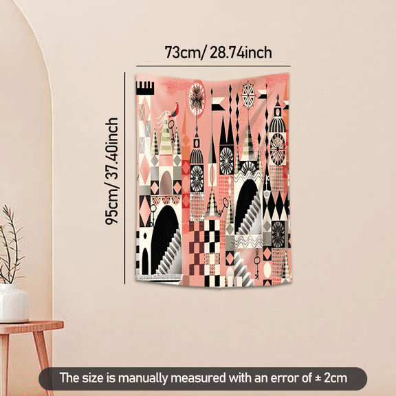 Geometric Castle Wall Tapestry 37x29 Inches Abstract Art Decor for Bedroom Living Room Dorm