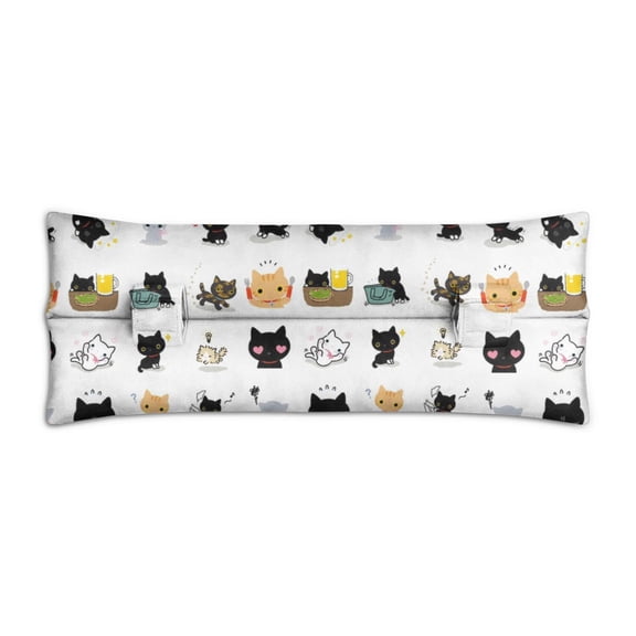 Geometric Cat Pattern Seatbelt Cushion - Post-Surgery Mastectomy & Heart Surgery Recovery Pillow - Soft Car Travel Pad with Minimalist Cat Design