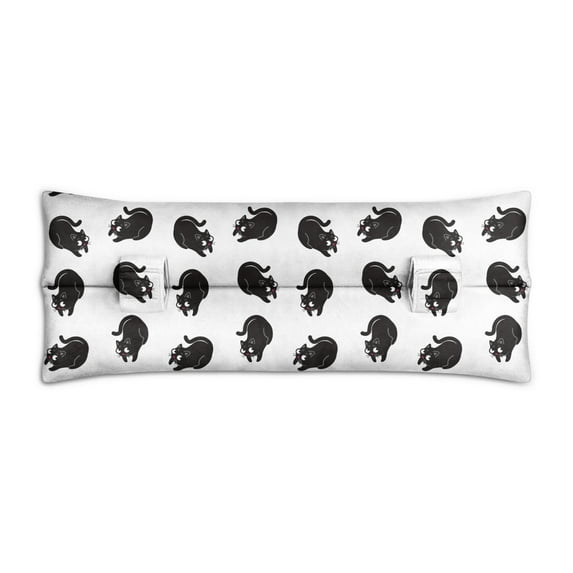 Geometric Cat Pattern Seatbelt Cushion - Post-Surgery Mastectomy & Heart Surgery Recovery Pillow - Soft Car Travel Pad with Minimalist Cat Design