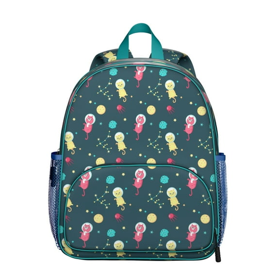 Geometric Cat Pattern Student Backpack – Minimalist Cat Design With Hand-Drawn Cat Graphic And Boho Cat Aesthetic