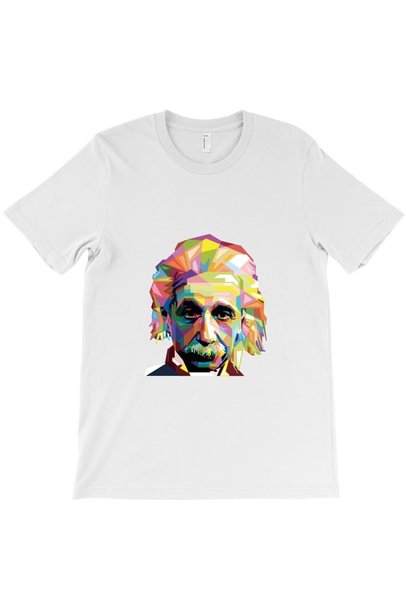Geometric Celebrity Albert Einstein Themed Funny and Sarcastic Graphic - Trending Now G35572 Unisex T-Shirt, Up to Size 5XL