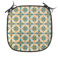 thumbnail image 1 of Geometric Chair Seating Cushion, Abstract Geometric Origami Pattern Vintage Illustration Retro Style Print, Soft Seat Pads for Office with Anti-slip Backing, 16"x16", Orange Teal Cream, by Ambesonne, 1 of 7