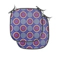 thumbnail image 1 of Geometric Chair Seating Cushion Set of 2, Retro Inspired Symmetric Pattern with Abstract Rounds and Circles, Seat Pads for Office with Anti-slip Backing, 16"x16", Dark Violet Multicolor, by Ambesonne, 1 of 7