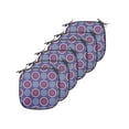 thumbnail image 1 of Geometric Chair Seating Cushion Set of 6, Retro Inspired Symmetric Pattern with Abstract Rounds and Circles, Seat Pads for Office with Anti-slip Backing, 16"x16", Dark Violet Multicolor, by Ambesonne, 1 of 7
