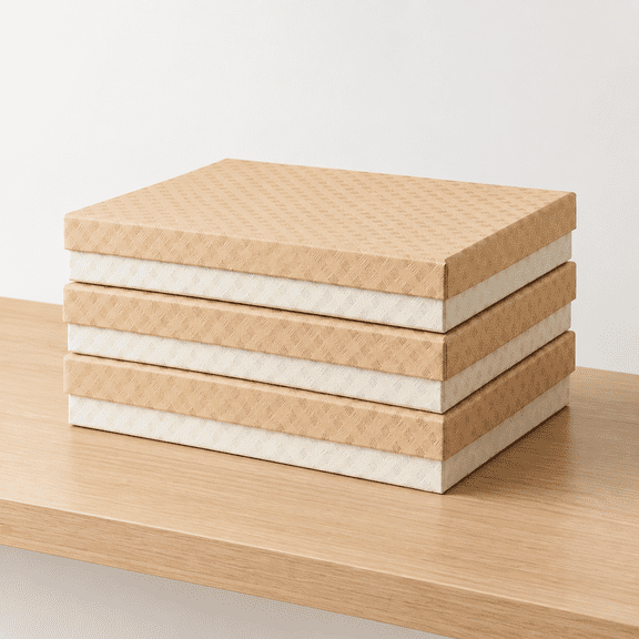 Geometric Check Letter Size Document Storage Boxes, Set of 3