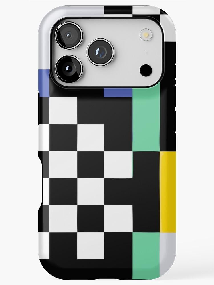 Geometric Checkerboard and Color Block Tough Case for Apple iPhone ...