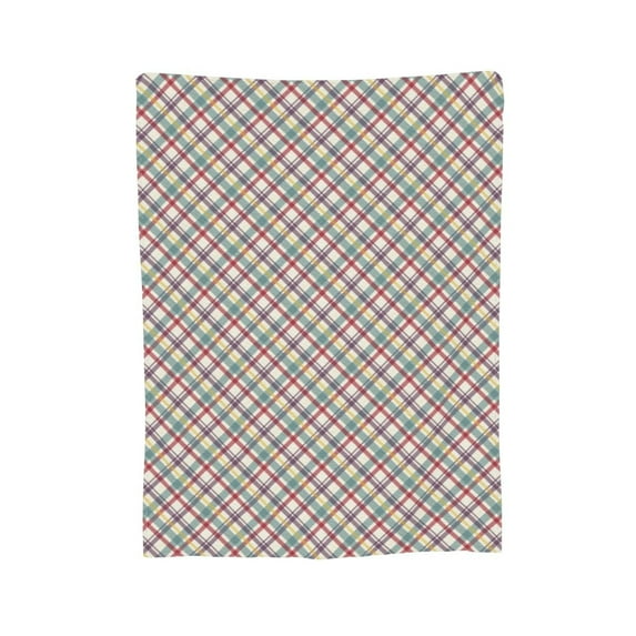 Geometric Checkered Stripes Throw Blanket,Super Soft Anti-Pilling Flannel Bed Blankets, 80"x60"