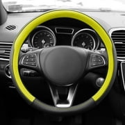 FH Group Geometric Chic Microfiber Leather Car Steering Wheel Cover Fits 14.5 Yellow