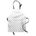 thumbnail image 1 of Geometric Circle Apron Spiraling Rotary Circle Turning to Polka Dots Concentric Grid Lines Tile, Unisex Kitchen Bib Apron with Adjustable Neck for Cooking Baking Gardening, Grey White, by Ambesonne, 1 of 3