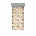 thumbnail image 1 of Geometric Circle Bedding Set with Sheet & Covers, Ornamental Vintage Design Connected Arcs Intersecting Centre Discs Design, Printed Bedroom Decor 2 Shams, 4 Sizes, Multicolor, by Ambesonne, 1 of 3