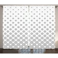 thumbnail image 1 of Ambesonne Geometric Curtains 2 Panel Set, Spiraling Dots, 108" x 84", Grey White, 1 of 3