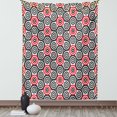 thumbnail image 1 of Geometric Circle Decor Tapestry, Interlace Spiral Labyrinth Blind Oval Linked Mosaic Artistic Image, Wall Hanging for Bedroom Living Room Dorm Decor, 60W X 80L Inches, Red Black, by Ambesonne, 1 of 5